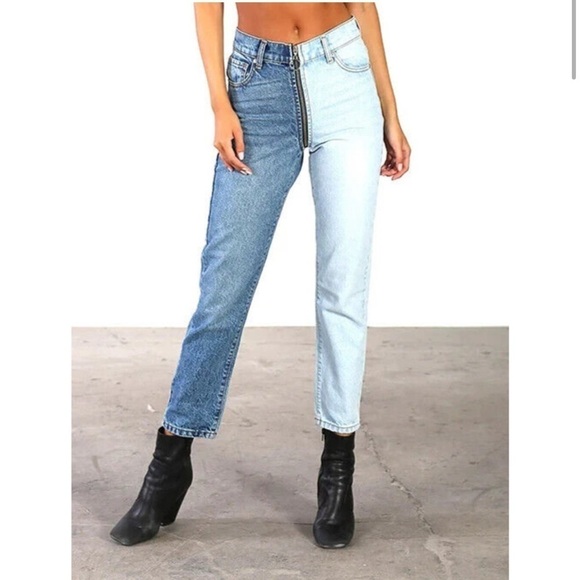 Revice Ying Yang Tokyo Wash Crops Full Zip 2 Toned Jeans Size 25 Women's - Picture 15 of 15